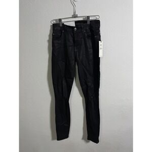 NEW 7 FOR ALL MANKIND SUPER SKINNY Black DENIM‎ JEANS Size 24 NEW $230
